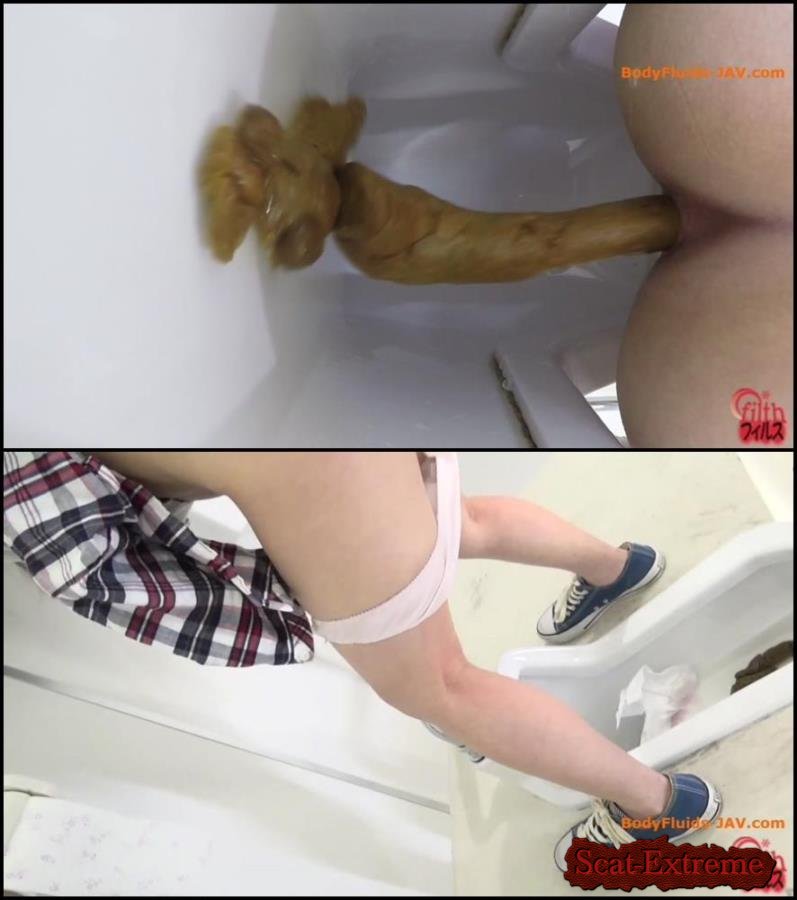 Young girls close-up pooping in a public WC. FullHD 1080p [Closeup, Defecation, Amateur shitting]