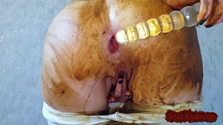 Anna Coprofield FullHD 1080p White Leggings, Glass Toy and Smearing [Jean Pooping, Shit In Pantyhose]