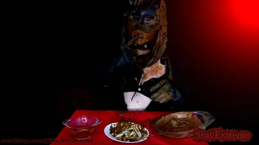 CatShit FullHD 1080p Mega smearing and swallowing shit [Latex, Big pile]