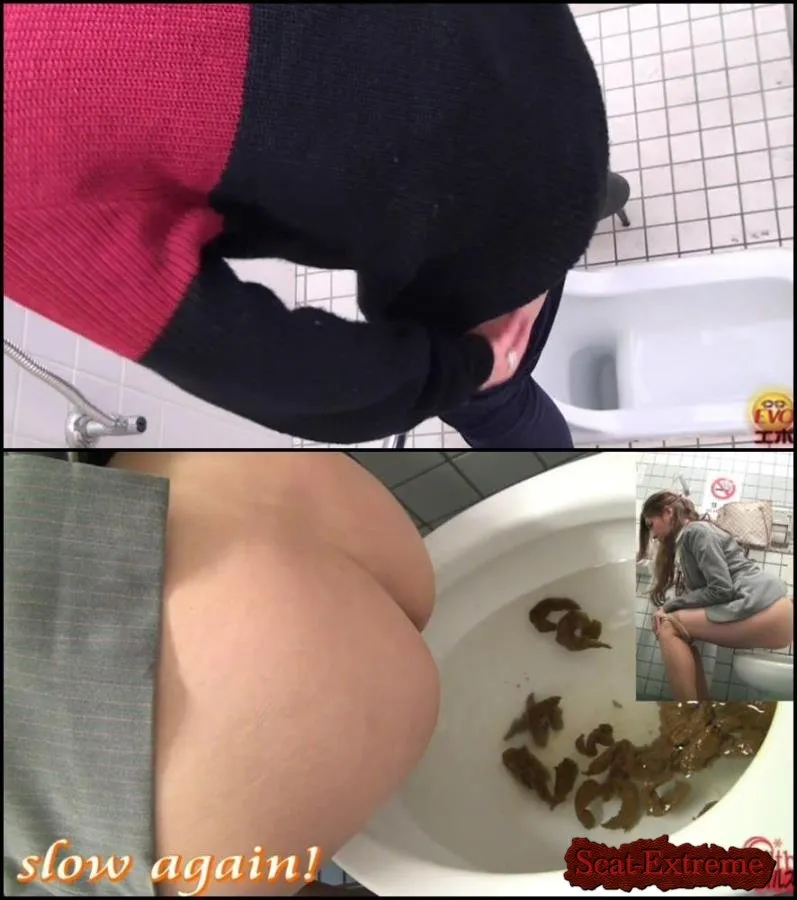 Girs pooping in toilet, best defecation. FullHD 1080p [Closeup, Defecation]