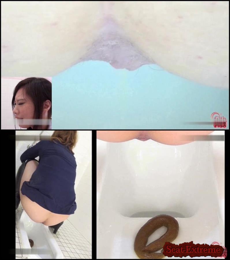 Peeping behind pooping girls in toilet. FullHD 1080p [Closeup, Defecation, Homemade Scat]