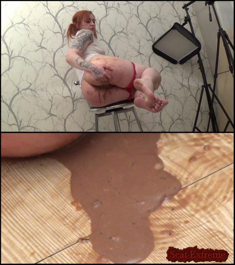 Powerful diarrhea and smear body loose feces. FullHD 1080p [Body covered feces, Closeup, Homemade Scat]