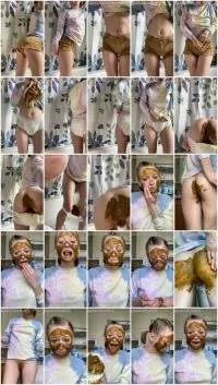 sexandcandy18 UltraHD 2K Teen’s first diaper fill + face mask! [Solo, Amateur]