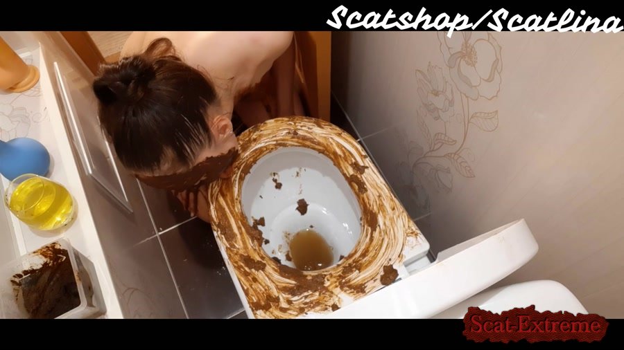 ScatLina FullHD 1080p Dirty toilet (part 1) [Poop, Extreme Scat, Scatology, Solo, Amateur]