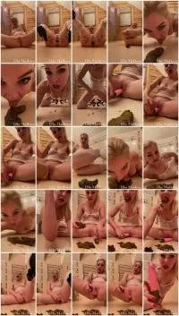 Scat Ella UltraHD 2K Masturbating and Licking Shit [Scatology, Solo]