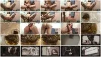 LittleDirtyPrincess FullHD 1080p Big thick poop and bright yellow pee in a bowl [Defecation, Efro]