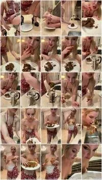 Ella Malova UltraHD 2K Scat Ella - Eating drinking Scat, Pee and Vomit [Solo, Piss]