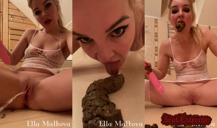 Scat Ella UltraHD 2K Masturbating and Licking Shit [Scat, Shit Licking, Pissing, Masturbation, Solo, Milf]