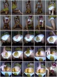 MissAnja FullHD 1080p Filthy Schoolgirl Poop in Her White Panty and Make Big Mess with Poo Smearing [Extreme, Poop]