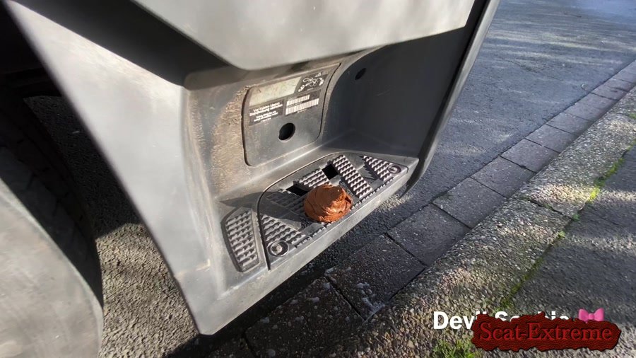 Devil Sophie UltraHD 4K OMG - how does the shit get onto the truck running board [Outdoor, Scat, Poop, Defecation, Extreme]