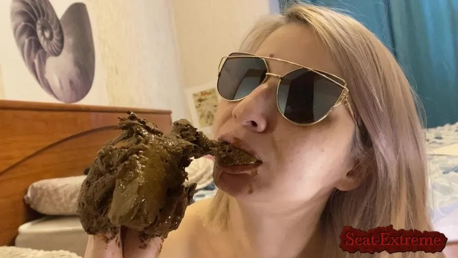 p00girl FullHD 1080p I chew and smear shit, nausea [Shit smearing, Shitting]