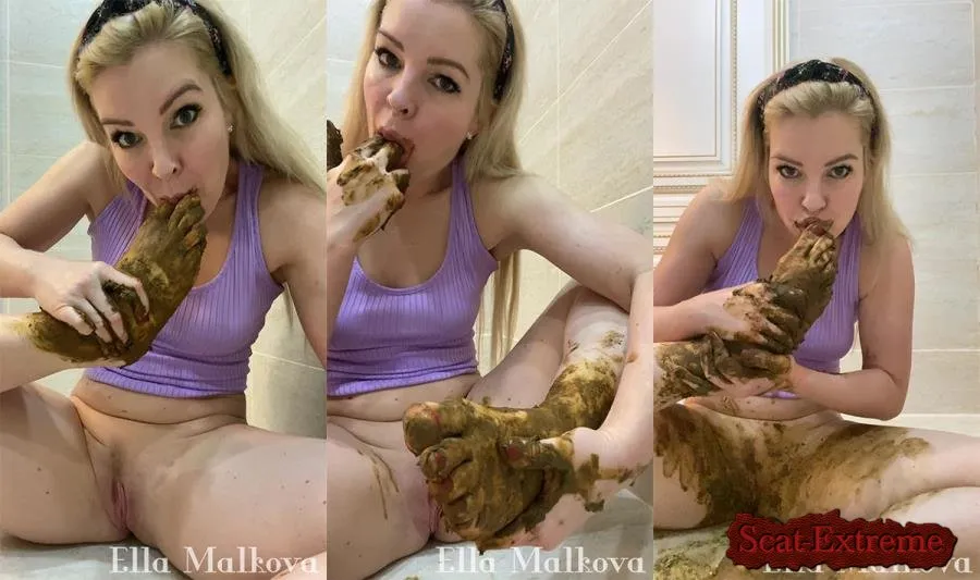 Scat Ella UltraHD 2K Shitty Toe feet Sucking [Foot Fetish, Shit Licking]