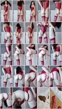 AinaraX UltraHD 2K Shitting standing up in lingerie [Solo, Poop]