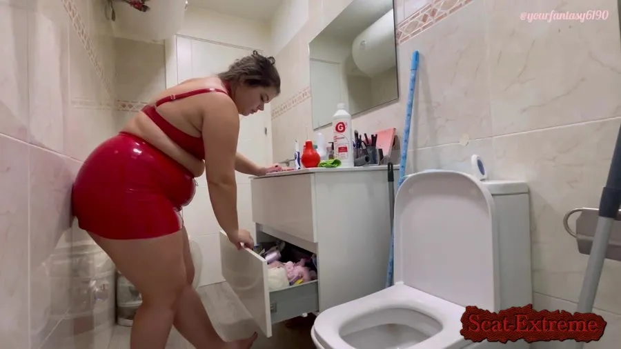 Yourfantasy6190 FullHD 1080p Enema accident in latex skirt [Poop, Defecation]