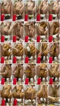 p00girl UltraHD 2K Pooping after wearing a tail butt plug [Pee, Efro]