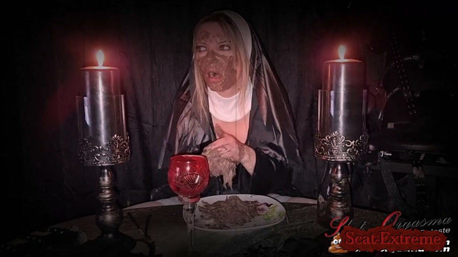 SlutOrgasma FullHD 1080p The holy food and scat dinner - The medieval shit puking scat slave 1 - Holy nun extreme shit and puke play [Fetish, Eat, Solo]