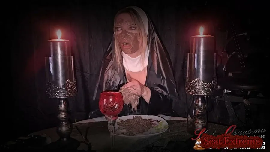 SlutOrgasma FullHD 1080p The holy food and scat dinner - The medieval shit puking scat slave 1 - Holy nun extreme shit and puke play [Fetish, Solo]