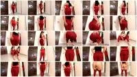 Blacksandra FullHD 1080p Red Leather Pants Poop [Leggins, Defecation]