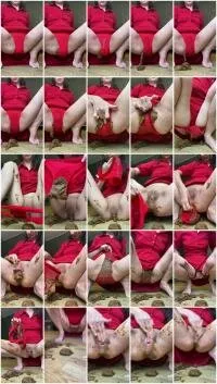 p00girl UltraHD 2K I shit in red shorts, I smear my face, I put them in my pussy and ass [Scat, Panty]