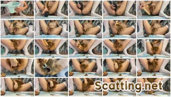 p00girl FullHD 1080p Piss enema and shit play with hairy pussy [Hairy, Shit]