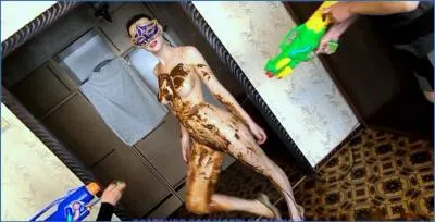ModelNatalya94's brutal Water Pistol Games with Hardcore Scat and Pissing