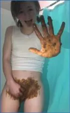 Sexandcandy18 in Extreme Coprophilia with Heavy Smearing and Enema