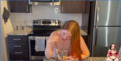 GingerCris Delivers Filthy Puke Show in Gift Box Vomit Scat Clip