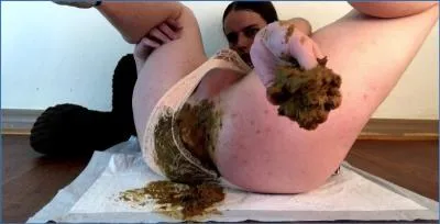 Emily Milk Shits and Smears in a Wild Transsexual Scat Round